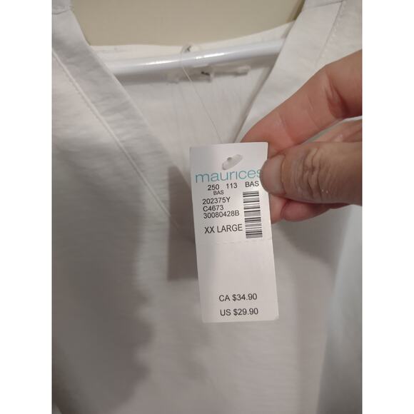 Maurices Ivory Popover Blouse XXL Classic Minimalist Business‎ Angelcore Casual - Picture 5 of 6